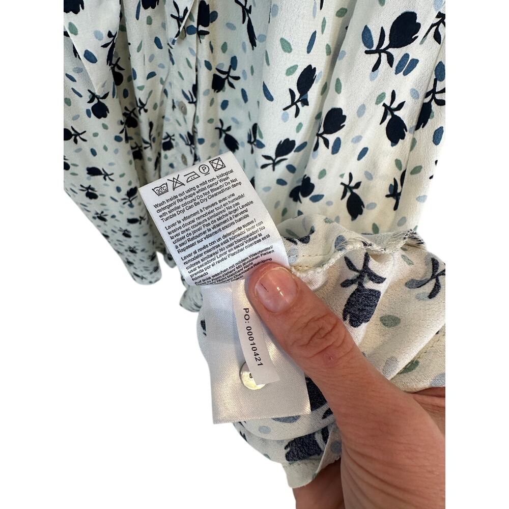 Seraphine Maternity Floral Tie Front Midi Dress White Green Black Size 2 - Picture 7 of 11